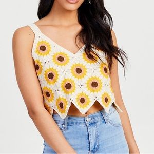 Altar’d State Sunflower Crochet Top